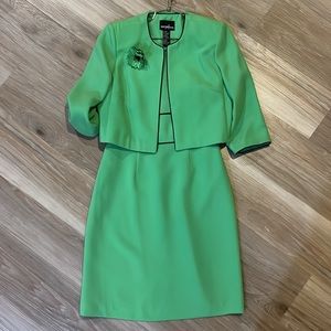 Positive Attitude lime Green Dress with Jacket Set